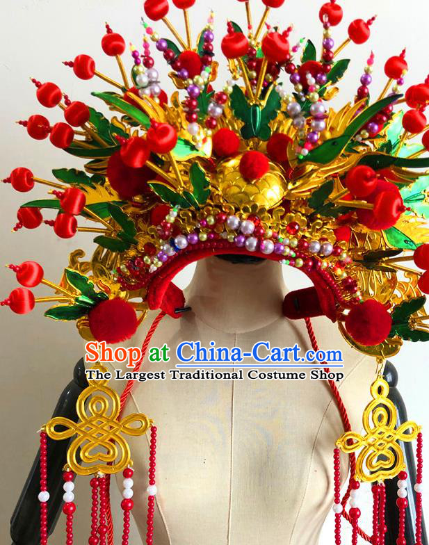 China Traditional Beijing Opera Headdress Handmade Phoenix Coronet Peking Opera Hat