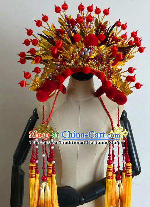 China Traditional Wedding Phoenix Coronet Handmade Peking Opera Hat Beijing Opera Headdress