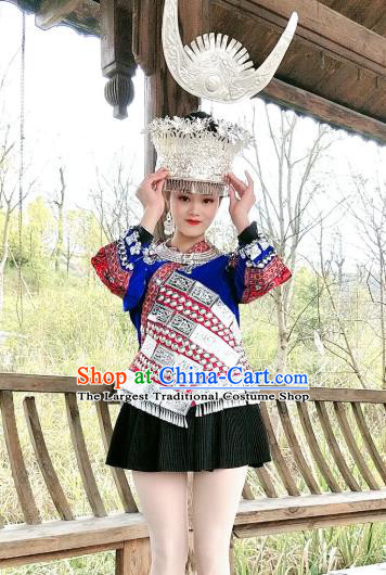 Chinese Guizhou Ethnic Stage Performance Costumes Traditional Miao National Minority Woman Clothing
