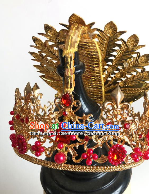 China Traditional Wedding Bride Hair Accessories Handmade Peking Opera Diva Golden Phoenix Hairpin