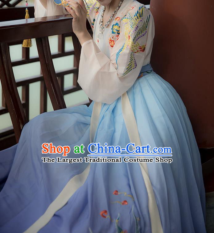 Traditional China Song Dynasty Imperial Concubine Embroidered Costumes Ancient Goddess Hanfu Dress Clothing for Women