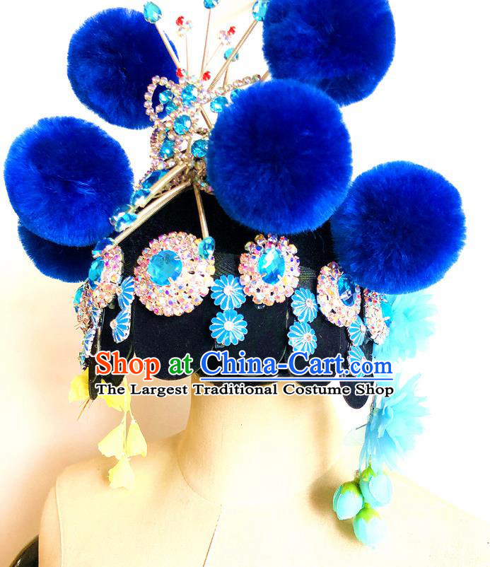 China Handmade Beijing Opera Diva Headdress Traditional Peking Opera Hair Accessories for Kids