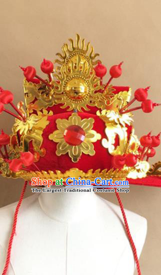 Chinese Beijing Opera Headwear Peking Opera God of Wealth Hat