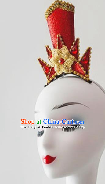 China Folk Dance Headwear Traditional Stage Performance Hair Accessories Handmade Drum Dance Headpiece