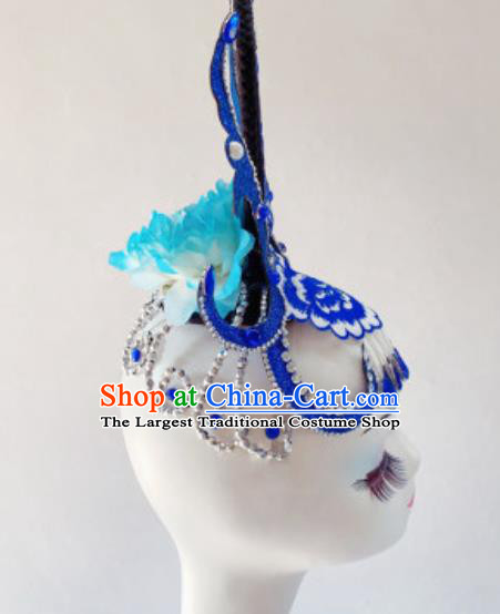 China Traditional Stage Performance Hair Accessories Handmade Wigs Chignon Folk Dance Headwear