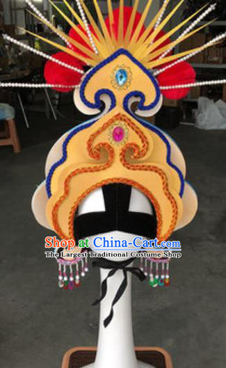 China Traditional Beijing Opera Actress Headwear Handmade Classical Dance Swordswoman Helmet