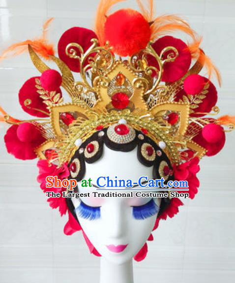 China Handmade Classical Dance Stage Performance Hat Traditional Beijing Opera Actress Headdress