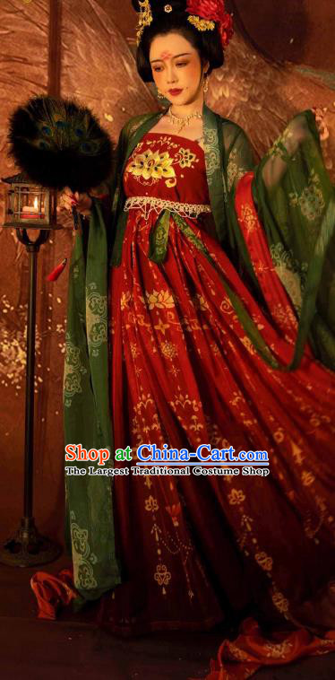 Traditional China Tang Dynasty Princess Gaoyang Replica Costumes Ancient Court Woman Hanfu Dress Clothing