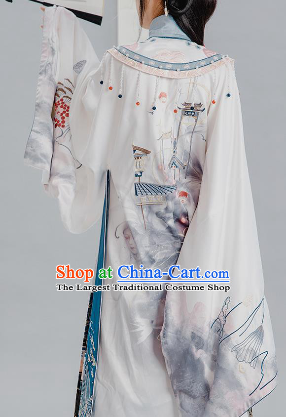China Traditional Ming Dynasty Princess Hanfu Clothing Ancient Nobility Beauty Embroidered Costumes Full Set