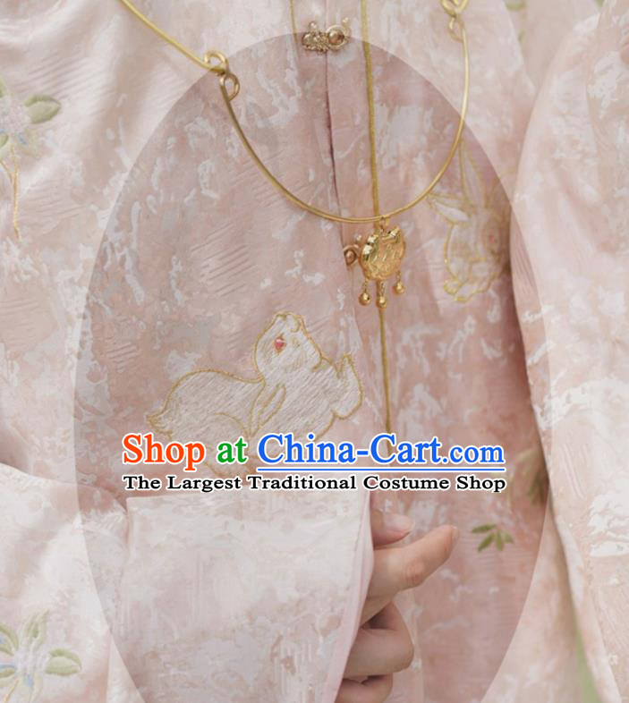 China Ancient Nobility Lady Hanfu Clothing Traditional Ming Dynasty Patrician Female Embroidered Costumes Full Set