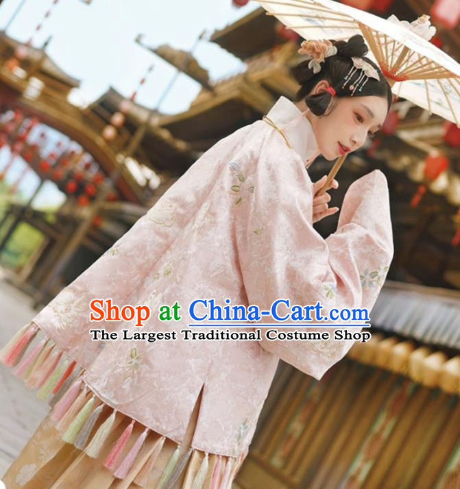 China Ancient Nobility Lady Hanfu Clothing Traditional Ming Dynasty Patrician Female Embroidered Costumes Full Set