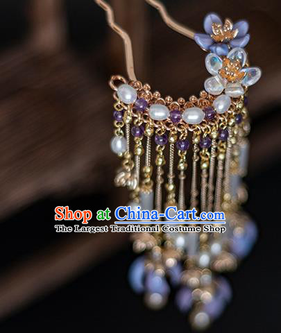 Chinese Traditional Song Dynasty Hanfu Hair Accessories Hairpin Ancient Palace Princess Tassel Hair Stick