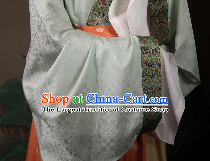 China Traditional Jin Dynasty Court Beauty Historical Clothing Ancient Palace Lady Hanfu Dress Costumes