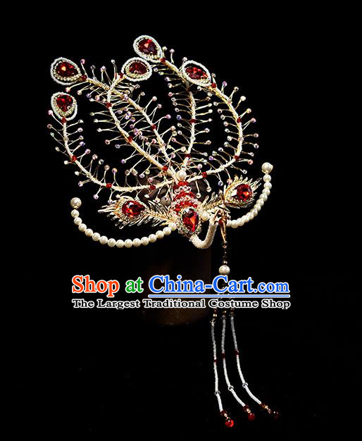 Chinese Ancient Princess Hair Stick Handmade Hair Accessories Traditional Ming Dynasty Noble Woman Phoenix Hairpin