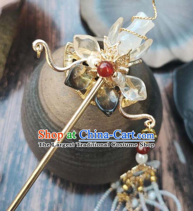 Chinese Ancient Imperial Concubine Hairpin Hanfu Hair Accessories Traditional Ming Dynasty Jade Vase Hair Stick