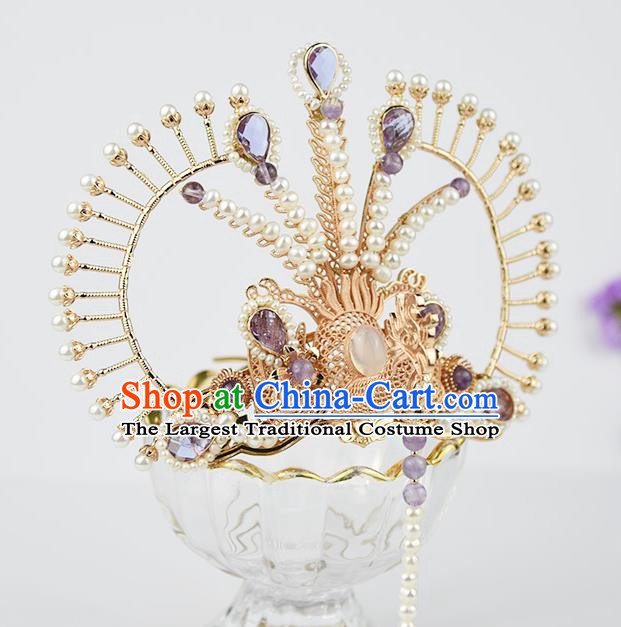 Chinese Handmade Traditional Song Dynasty Hair Accessories Ancient Princess Phoenix Hair Crown