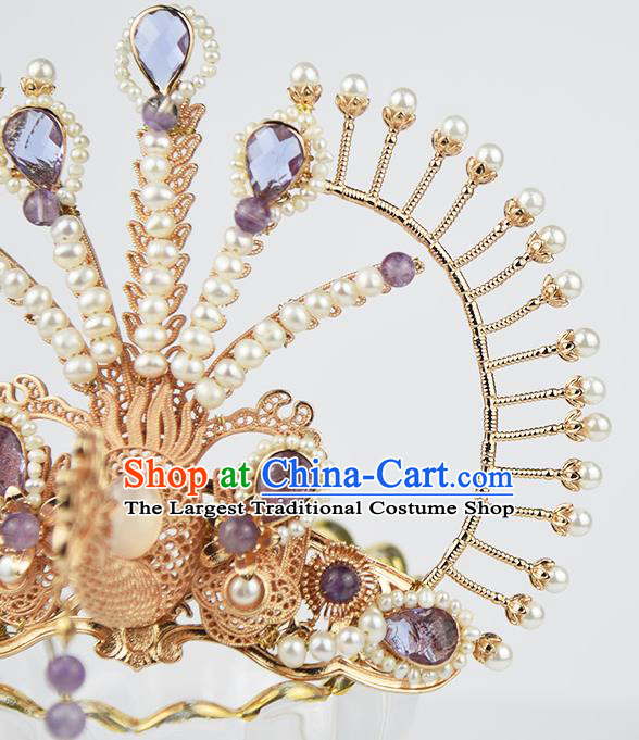 Chinese Handmade Traditional Song Dynasty Hair Accessories Ancient Princess Phoenix Hair Crown