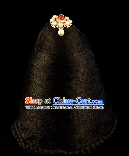 Chinese Handmade Ancient Court Woman Pearls Hairpin Traditional Ming Dynasty Empress Hair Stick