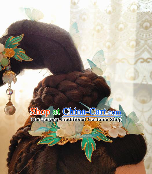 Chinese Ancient Goddess Hair Crown and Hairpin Traditional Jin Dynasty Palace Princess Hair Accessories