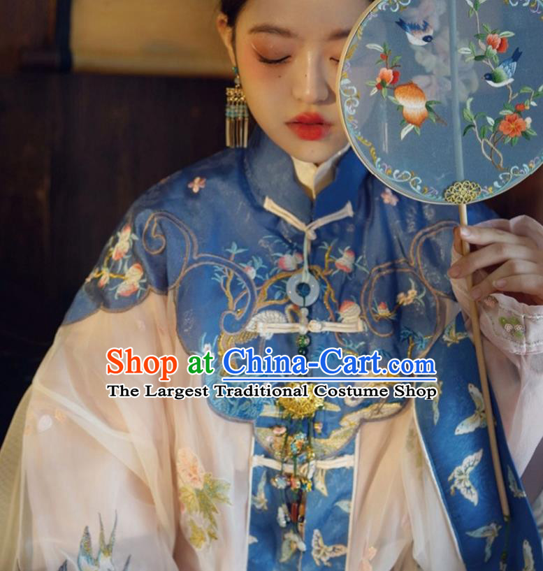 China Qing Dynasty Imperial Concubine Historical Costumes Ancient Court Woman Embroidered Clothing