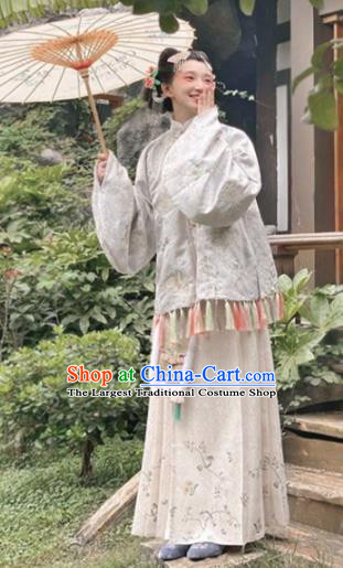 China Ancient Patrician Woman Embroidered Hanfu Clothing Traditional Ming Dynasty Court Historical Costumes Complete Set