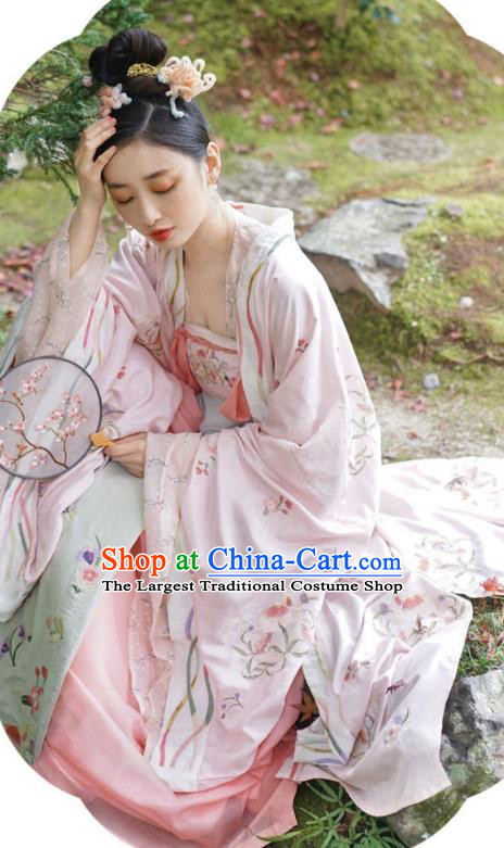China Ancient Royal Princess Hanfu Dress Traditional Tang Dynasty Embroidered Historical Clothing Complete Set
