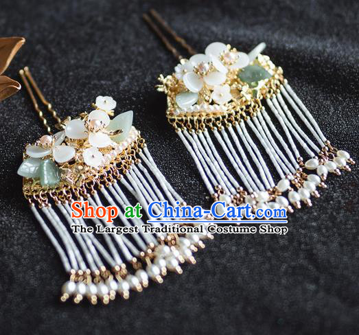 Chinese Classical Bride Tassel Hair Sticks Traditional Wedding Hair Accessories Xiuhe Suit Hairpins