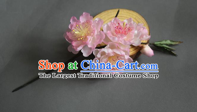 Chinese Classical Cheongsam Hairpin Handmade Hair Accessories Traditional Hanfu Peach Blossom Hair Stick