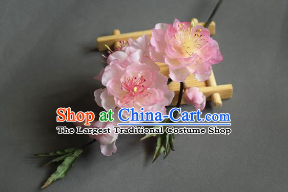 Chinese Classical Cheongsam Hairpin Handmade Hair Accessories Traditional Hanfu Peach Blossom Hair Stick