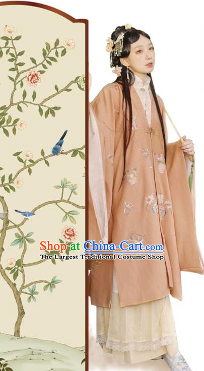 China Ancient Palace Princess Embroidered Hanfu Dress Apparels Traditional Ming Dynasty Noble Woman Historical Clothing