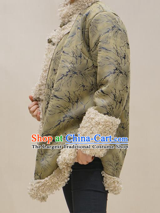 Chinese Zang Minority Winter Cotton Wadded Jacket Tibetan Nationality Woman Outer Garment Clothing