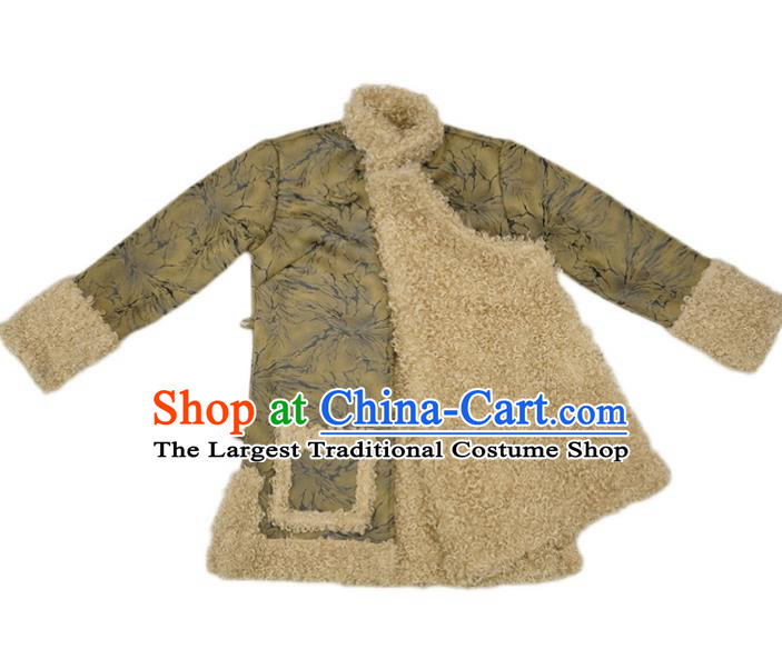 Chinese Zang Minority Winter Cotton Wadded Jacket Tibetan Nationality Woman Outer Garment Clothing