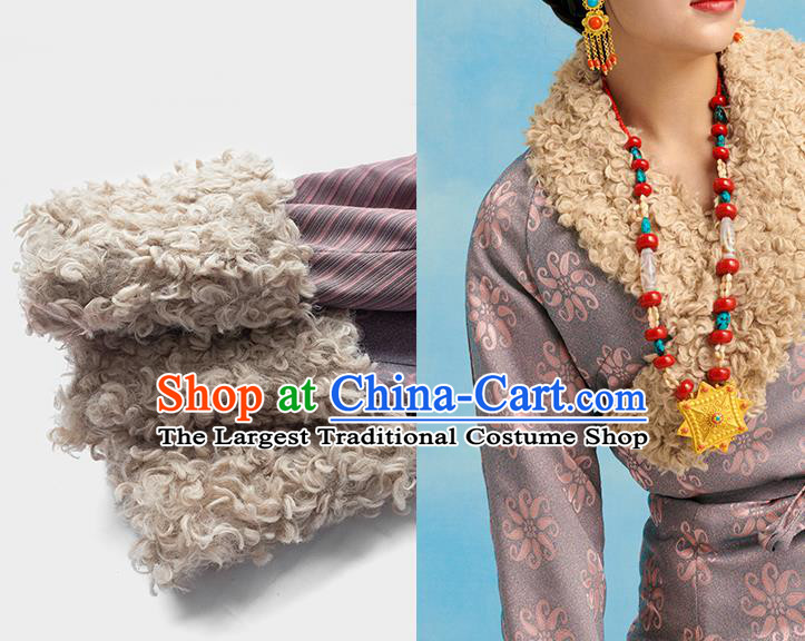 China Tibetan Ethnic Woman Winter Costume Zang Nationality Bola Robe Clothing