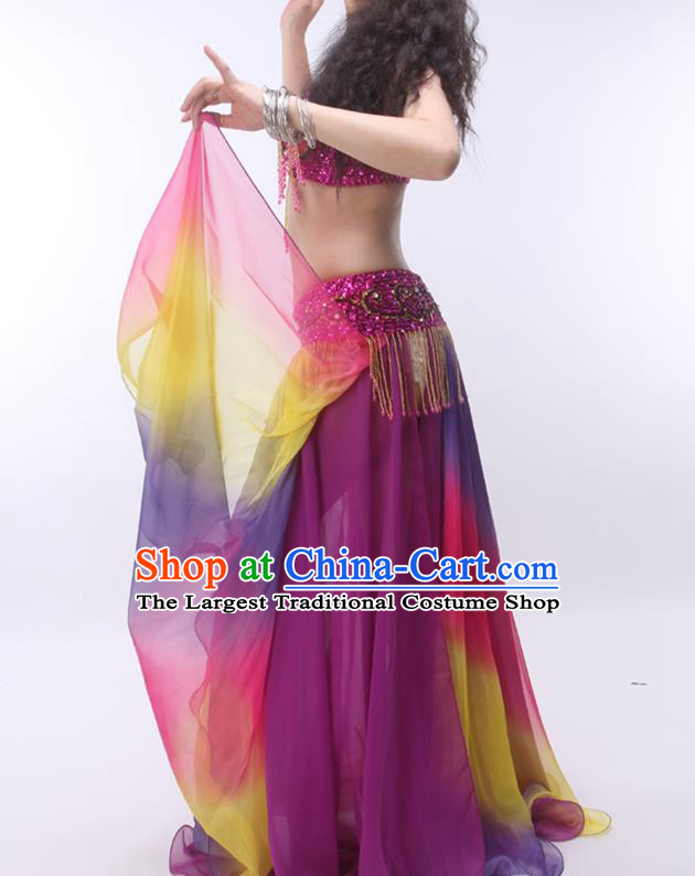 Asian Indian Belly Dance Stage Performance Clothing Traditional India Raks Sharki Purple Outfits