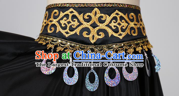 China Traditional Xinjiang Ethnic Stage Performance Clothing Uygur Nationality Folk Dance Costumes