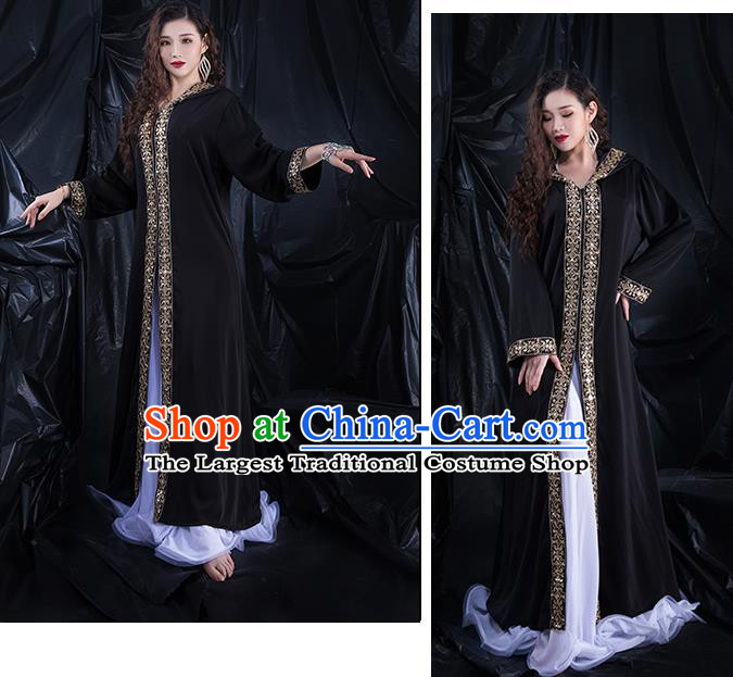India Belly Dance Clothing Asian Oriental Dance Black Cape