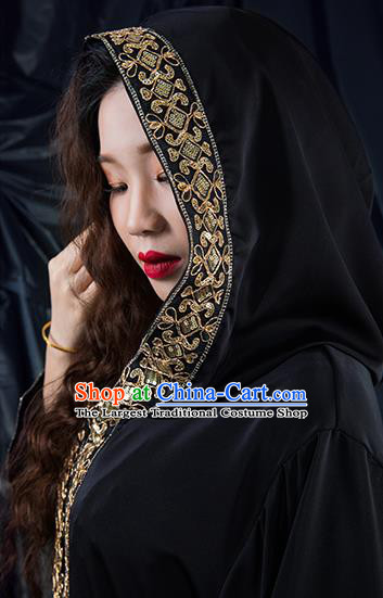 India Belly Dance Clothing Asian Oriental Dance Black Cape