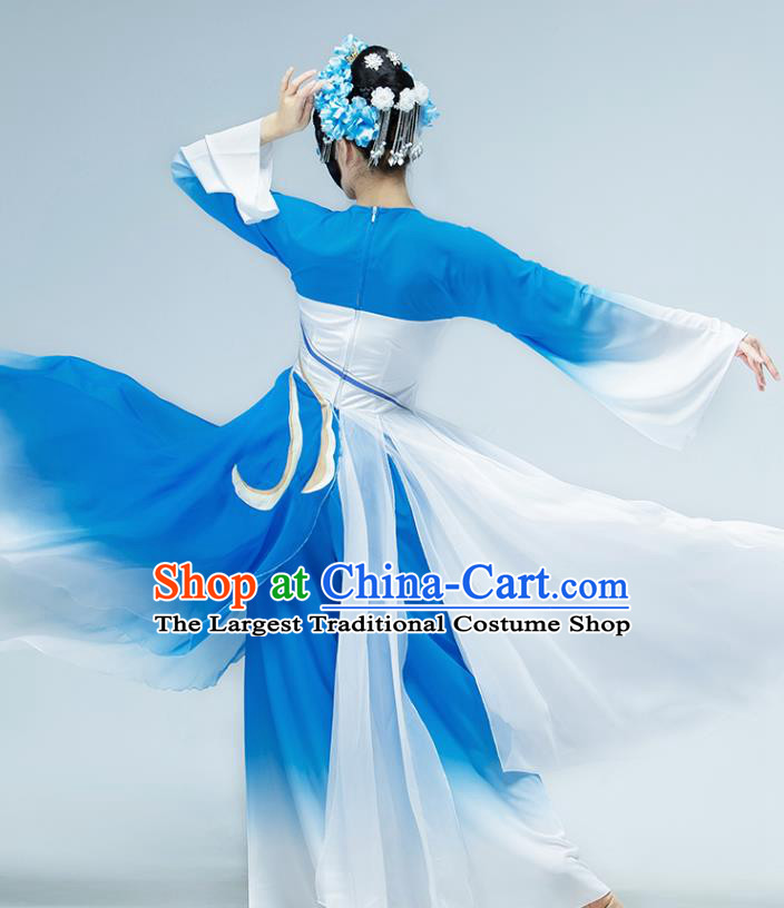 Chinese Beijing Opera Dance Blue Dress Classical Dance Stage Performance Clothing