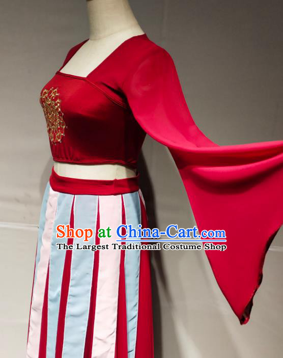 China Tang Dynasty Court Dance Stage Performance Costume Classical Dance Red Dress Clothing