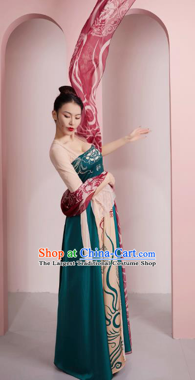 China Woman Group Dance Costume Classical Dance Clothing Tang Dynasty Dance Hanfu Dress
