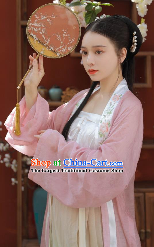 China Ancient Civilian Female Hanfu Dress Garment Traditional Song Dynasty Country Lady Historical Clothing