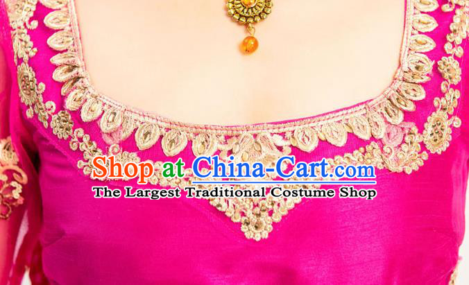 Indian Bollywood Dance Green Anarkali Dress Asian India Stage Performance Embroidered Costumes
