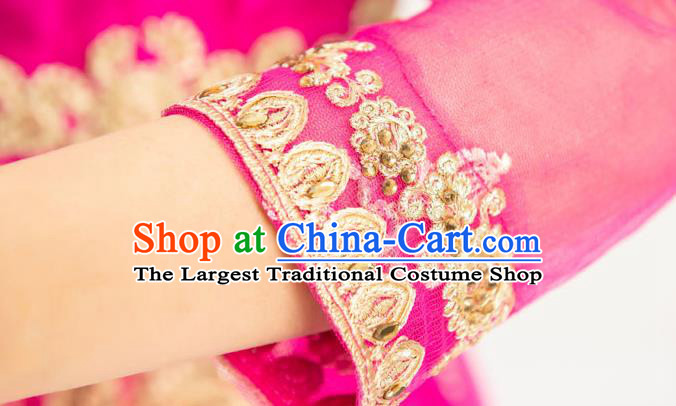 Indian Bollywood Dance Green Anarkali Dress Asian India Stage Performance Embroidered Costumes