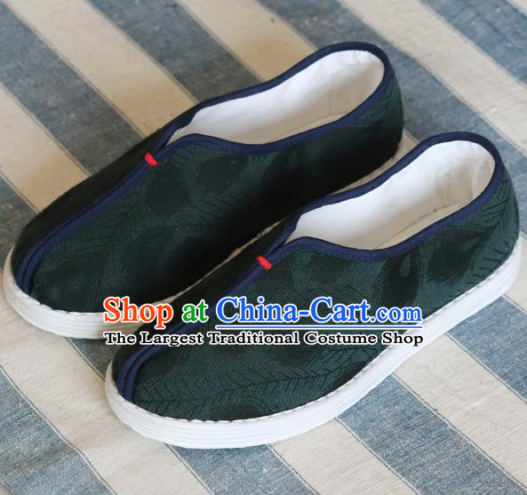 China Handmade Atrovirens Cloth Shoes National Woman Shoes