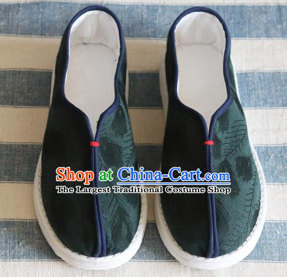 China Handmade Atrovirens Cloth Shoes National Woman Shoes