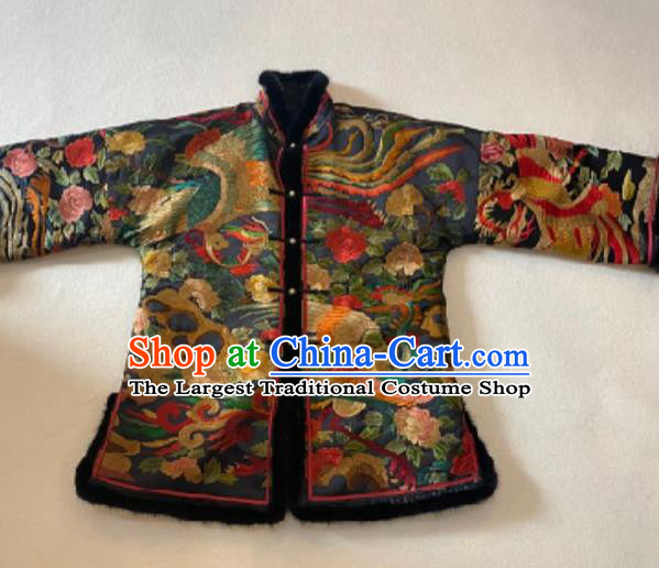 Chinese Classical Embroidered Cotton Wadded Jacket Winter Costume National New Year Coat