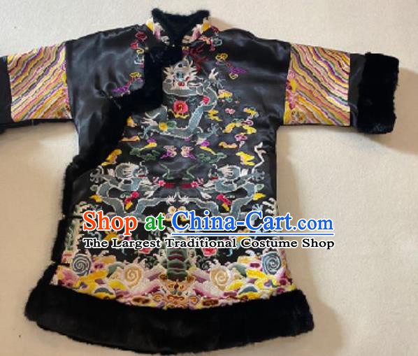 Chinese Embroidered Dragon Cotton Wadded Coat National Women Jacket Winter Costume