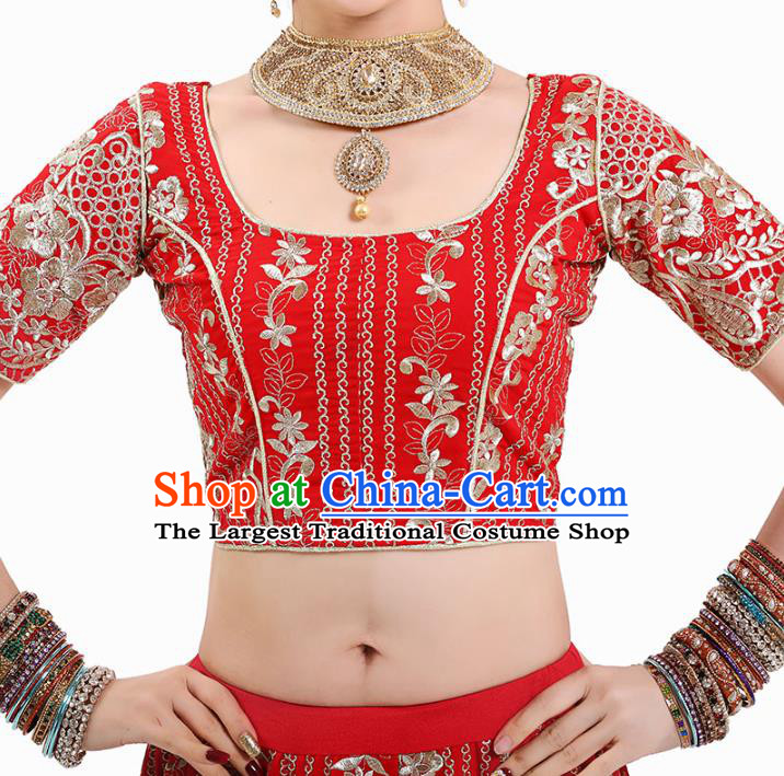 Indian Wedding Red Lehenga Dress Asian Traditional Court Bride Stage Performance Costumes and Hair Jewelry