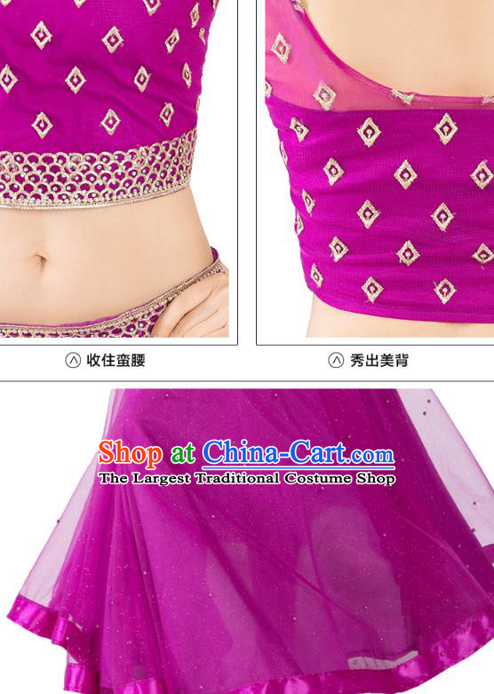 Asian Indian Traditional Court Princess Lehenga Purple Dress India Bollywood Dance Performance Clothing