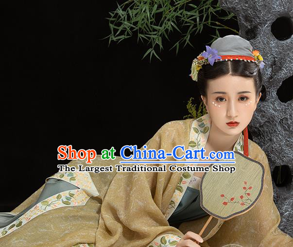 China Traditional Song Dynasty Imperial Concubine Historical Clothing Ancient Court Beauty Embroidered Hanfu Dress